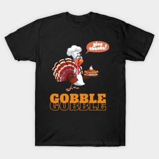 Funny Gobble Thanksgiving retro design T-Shirt